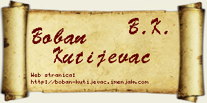 Boban Kutijevac vizit kartica